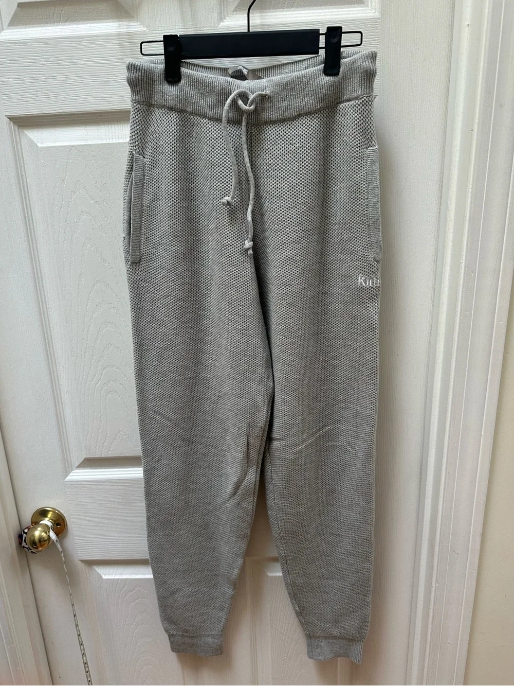 Kith Women Beverly Joggers 'Pavement Heather' gray sweatpants s small waffle